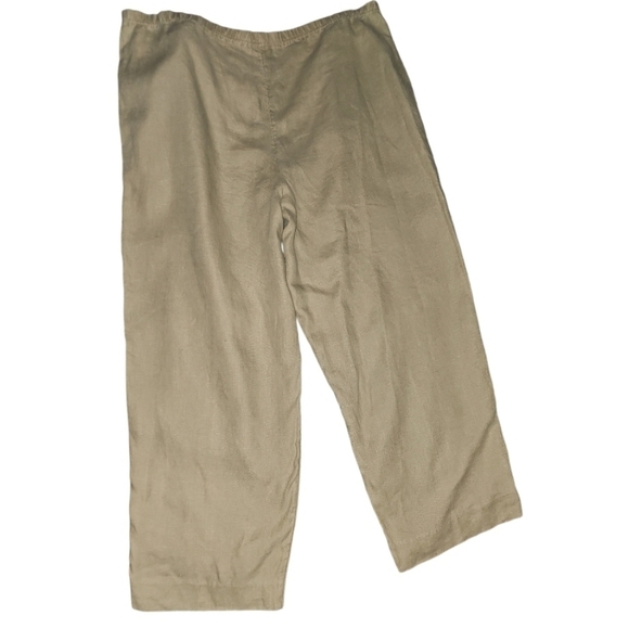 J.Jill 100% Linen Crop Pull on Boho Cottagecore Pants Prairie Granola Med Petite - Picture 6 of 6